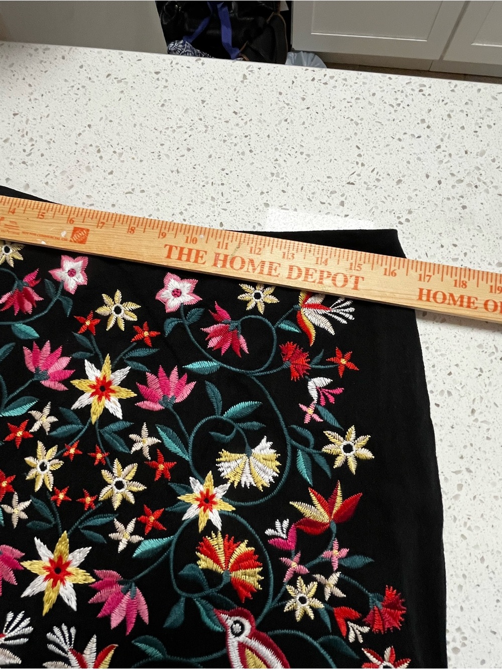 Altar'd State Black Mini Skirt with Multicolor Floral & Bird Embroidery - Picture 6 of 8